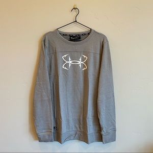 UNDER ARMOUR Grey Fish Threadborne Shoreline Crew Sweatshirt Woman’s